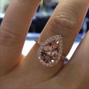 NEW💍6 CT 18K ROSE GOLD MORGANITE RING